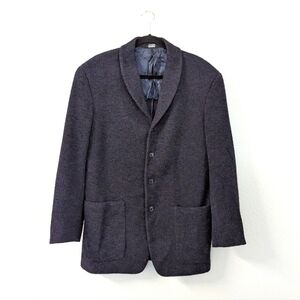 Men's Arthur Chapnik Ribbed Wool Fleece Four Button Blazer Gray 42 Business